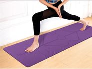 Yoga Mat Kebugaran pemula TPE Yoga Mat Non Slip Gym Kebugaran Mat Dengan Garis Posisi pemasok