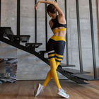 Pakaian Olahraga Kebugaran Dalam Ruangan Yoga set Legging Bergaris Pakaian Patchwork Latihan pemasok